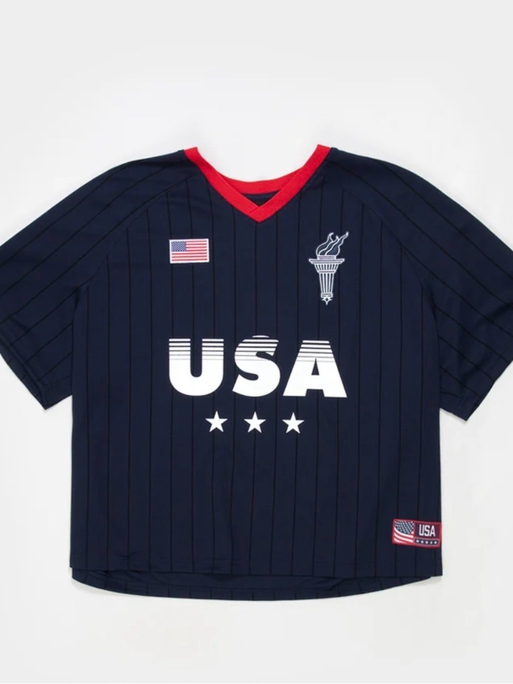 RSQ Men’s USA Baggy Crop Soccer Jersey-Navy-XS NWT